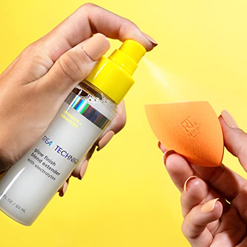 Real Techniques Sponge+ Makeup Setting Spray for Face, Hydrating with Vitamin C + Electrolytes, Makeup Sponge Mist, For Setting, Freshening, and Blending, Longer Lasting Makeup, 2 fl oz Spray Bottle