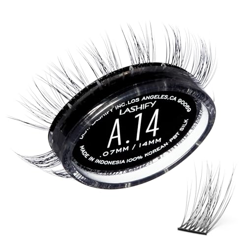 Lashify Amplify 14mm Gossamer DIY Eyelash Extensions Refill, Black, Easy False Eyelashes for a Natural Look