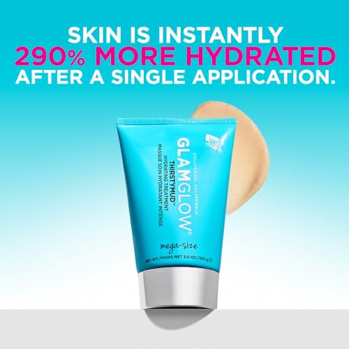 Glamglow THIRSTYMUD Hydrating Treatment Face Mask | Strengthens Skin Barrier, 24H Hydration + Soothes Skin with Hyaluronic Acid