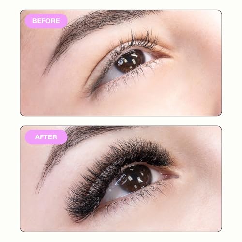 Curacoro Promade Mix 750 Fans - Handmade Volume Eyelashes, Multi Selections From 5D To 12D, C CC D Curl, Thickness 0.03~0.1 mm, 9-18mm Length, Long Lasting & Easy Application (10D-0.03 CC, 9-10-11mm)