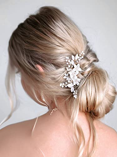 SWEETV Bridal Hair Comb with Crystals - Gold Wedding Hair Accessory