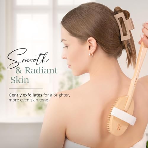 Belula Boar Bristle Dry Brush Set with Face Brush & Gloves