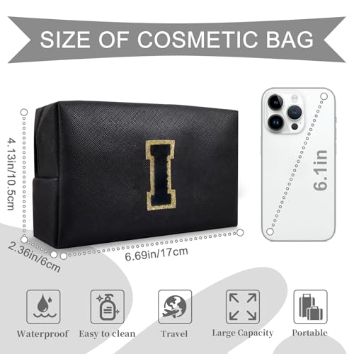 Personalized Chenille Letter Makeup Bag with Zipper