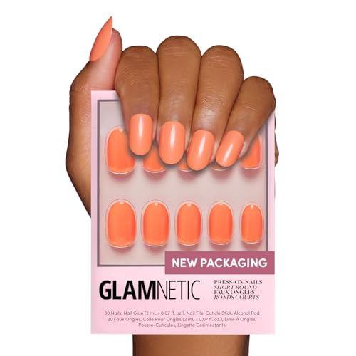 Glamnetic Apricot Press-On Nails | 30 Nail Kit in 12 Sizes