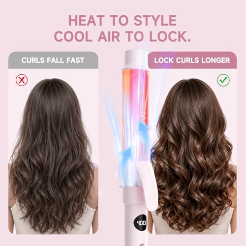 TSUYAGLA 5-in-1 Curling Iron Set with Airflow Cooling & Ceramic Barrels
