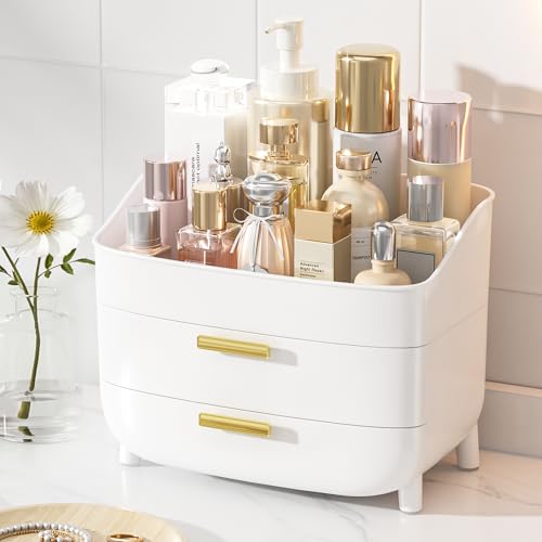 Vtopmart 3-Tier Makeup Organizer with Drawers - White