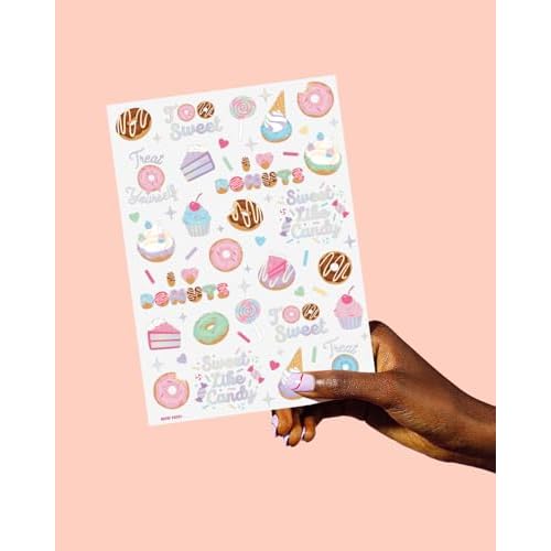 xo, Fetti Donut Temporary Tattoos - 50 Iridescent Styles | Sweet One Birthday Decorations, Two Sweet Cupcake Party, Sassy Six, Fourever Dessert Supplies, Cotton Candy Favors