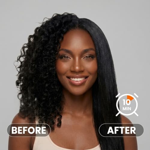 OHUP 2-in-1 Ionic Hair Straightener Brush & Hot Comb - Fast Heating, Adjustable Temperature, Tangle-Free Design