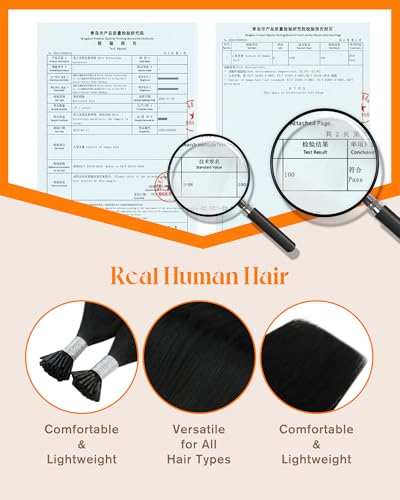 Sunny Hair 22 Inch I Tip Extensions Remy Human Hair Black 50g