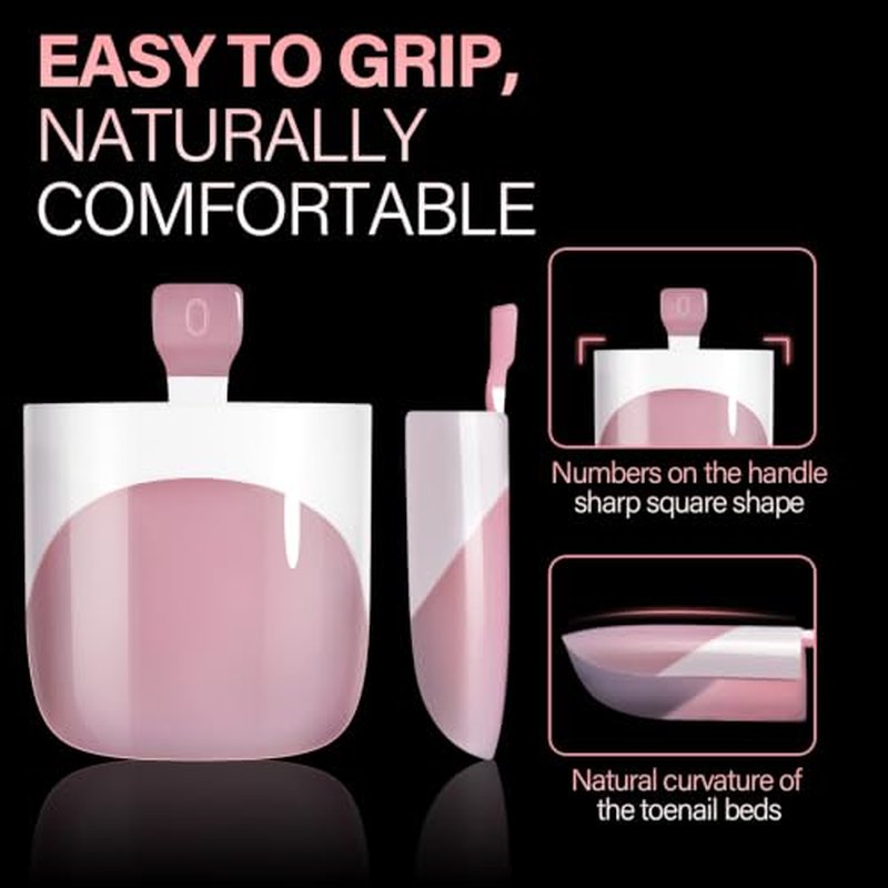 French Tip Press On Toenails, 150Pcs 15 Sizes