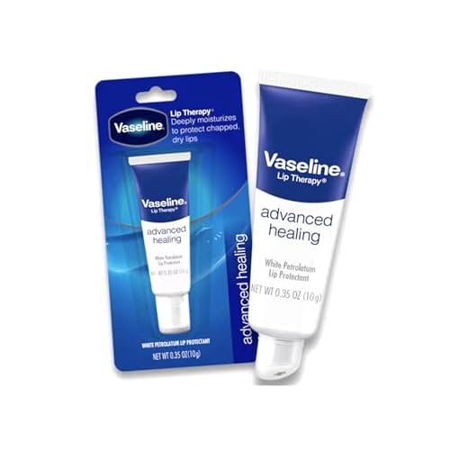 Vaseline Lip Therapy Lip Balm Tube, Advanced Healing Lip Protectant, 0.35 OZ - 3 Pack