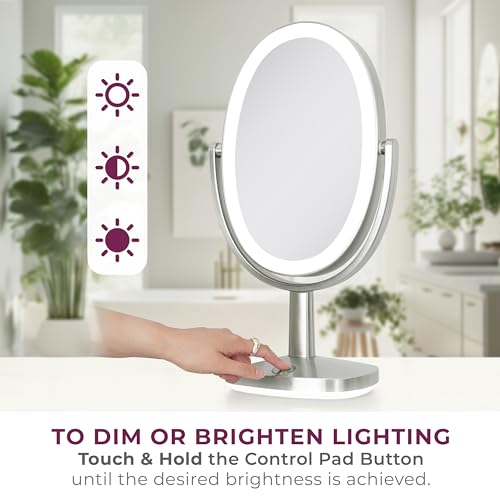 Zadro Newport 10" x 18" LED Lighted Makeup Mirror with 5X/1X Magnification