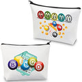 BGO Lover Gift Funny BGO Gifts BGO Makeup Bag Cosmetic Bag BGO Player Gifts BGO Game Gifts Travel Organizer Case (Bingo Bag White)