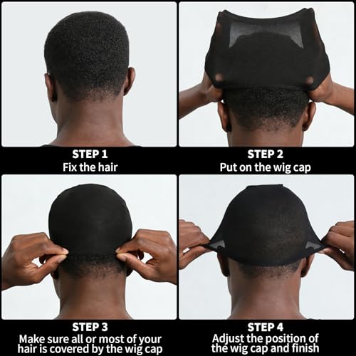 Fandamei 12PCS Black Wig Caps for Men – Stretchy Nylon Hair Stocking Caps