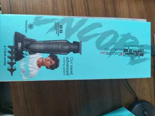 DSP Hair Trimmer for Men, Beard Trimmer, Cordless USB Rechargeable Barber Trimmer DLC, Speeds Adjustable, Travel Lock, Low Noise with Charging Base