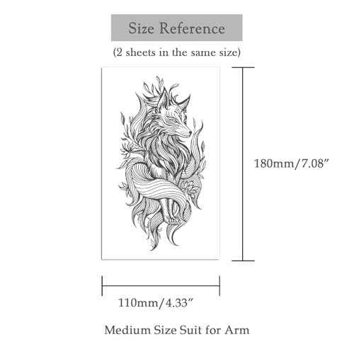 Temporary Tattoo Stickers for Adults, 2 Sheets Waterproof