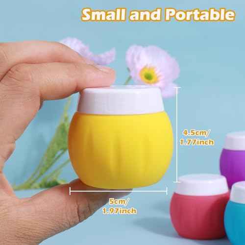 Travel Containers for Toiletries, GLAMFIELDS TSA Approved 1.7oz 50ml Travel Size Silicone Cream Jars BPA Free, Leak-proof Travel Essentials with Lid for Cosmetic Face Hand Body Cream Purple (4 Pack)