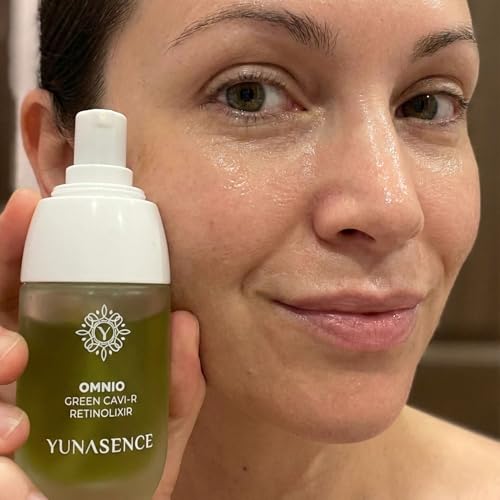 YUNASENCE OMNIO Green Cavi-R Retinolixir, w/3% Bakuchiol, Marula, Vitamin C, Chaga Mushroom. Anti Aging, Firming. Bio-Retinol.
