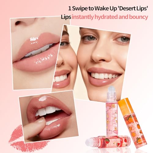 6-Piece Roll-On Lip Gloss Set, Moisturizing Fruit Flavors