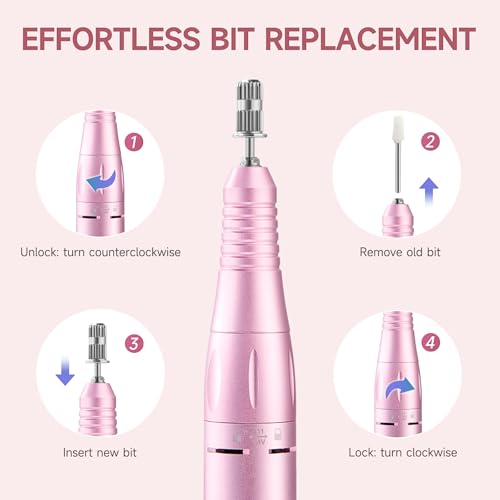 45000RPM Electric Nail Drill Kit - Rechargeable with 11 Bits