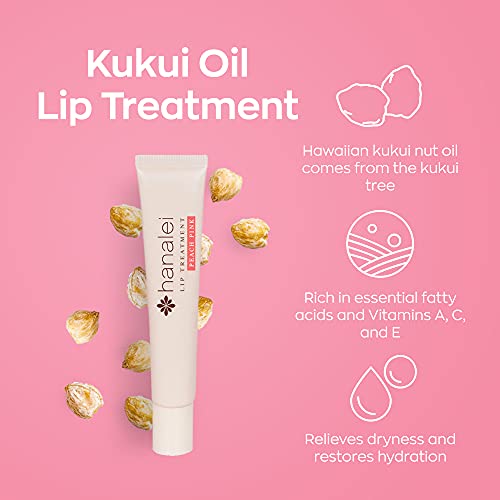 Hanalei Lip Treatment Bundle (Peach Pink and Rose) | Made with Kukui Oil, Shea Butter, Agave, and Grapeseed Oil, Soothe Dry Lips (Cruelty free, Paraben free)