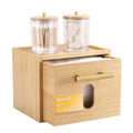 BSSN Bamboo Disposable Face Towel Holder Storage Drawer - Variation A, Includes 60 Towels & Cotton Holders