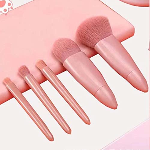 COSHINE 5-Piece Travel Makeup Brush Set with Mirror