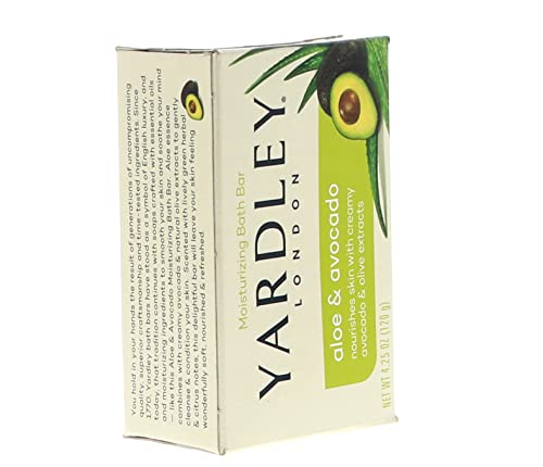 Yardley London Aloe and Avocado Naturally Moisturizing Bath Bar 4.0 oz (Pack of 12)