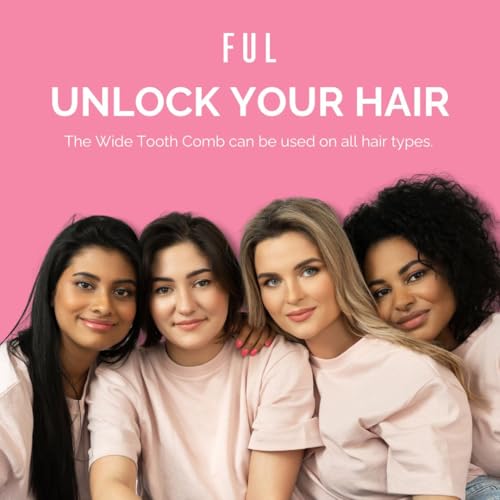 FUL: Curly Hair Products: Wide Tooth Comb for Afro, Curly, and Wavy Hair - Ideal Shower Comb for Detangling and Styling. Combs for women and also suitable as a mens comb