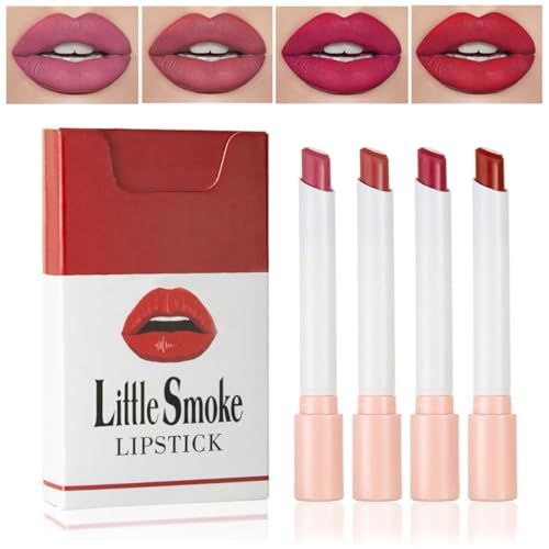 4-Color Matte Lipstick Set, Waterproof Long-Lasting Velvet Lip
