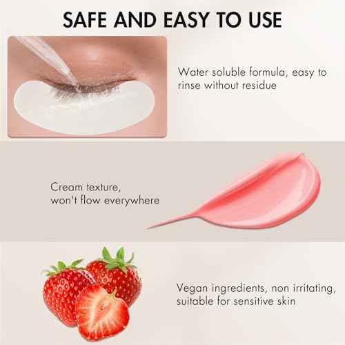 Lash Remover for Lash Extensions 10g No Burn Cream Remover With Micro Cotton Swabs and Eye Pad Sticker Professional Eyelash Extensions Lash Tech Salon Supplies