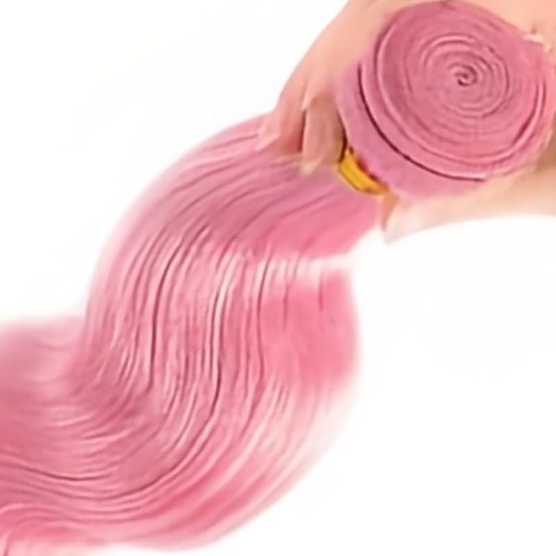 Pink Bundles Human Hair Body Wave Extensions 24 Inch - FuivJuix Unprocessed Brazilian Virgin Hair