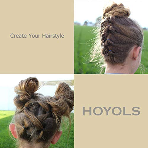 Black Rubber Hair Bands, 1.25" Elastic Ties for Thick Hair (330 pcs)