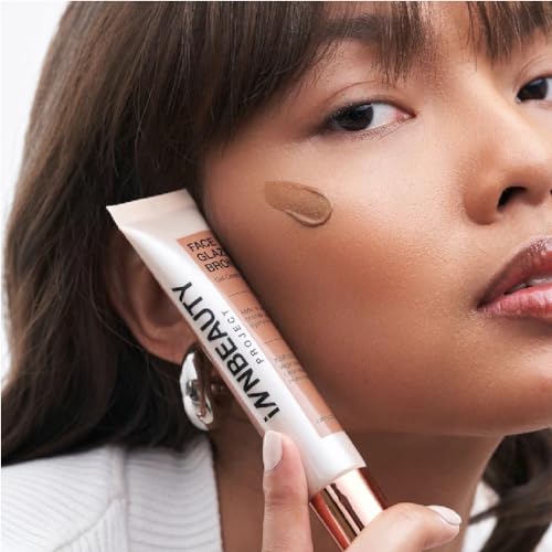 iNNBEAUTY PROJECT Bronze Face Glaze Gel Cream with Squalane, Ceramides & Hyaluronic Acid (0.85 oz / 25 ml) + Bonus Acne Patch (36 Pieces)
