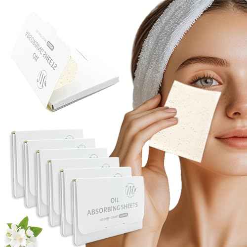 Bamboo Charcoal Oil Blotting Sheets 600 Counts ? Makeup Friendly & Portable Facial Blotting Paper for Oily Skin | Natural Oil Absorbing, Travel-Size Pack (Gift-Ready) (White)