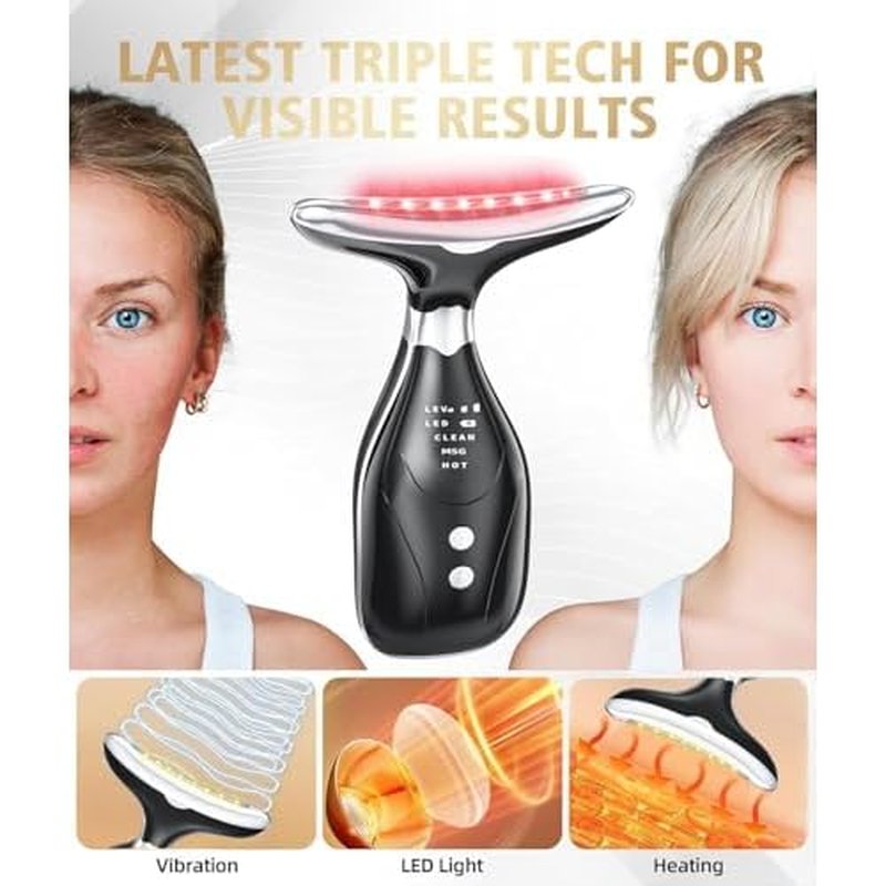 7-in-1 Facial Sculptor Massager, Red Light Therapy for face, 7 Color Modes with Heating & Vibration, Portable Face Massager Tool for Wrinkles & Skin Tone, Arc Design for Better Cream Absorption