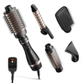 Tresses Touch 5-in-1 Hair Dryer Brush Set Rose - Hot Air Styler for Salon Blowouts, Smooth Curls, Volumizing & Straightening