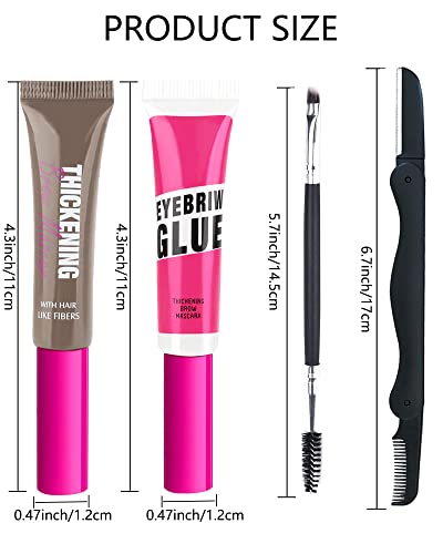 Brow Gel Kit - Thickening Eyebrow Mascara & Clear Setting Glue