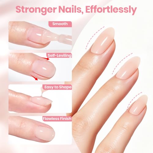 Beetles Builder Gel for Nails - Neutral Nude Vanilla Haze, TPO-Free, 15ml with Nail Art Brush