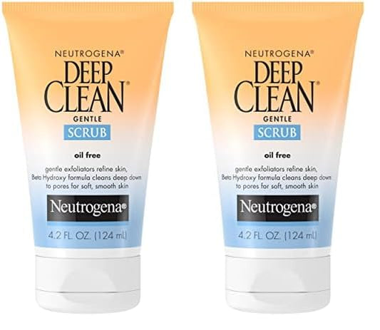 Neutrogena Deep Clean Gentle Daily Facial Scrub, Oil-Free Cleanser, 4.2 Fl Oz (Pack of 2)