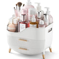 Pajiriona White Makeup Organizer with Drawers and Handle, Large Vanity Storage Box