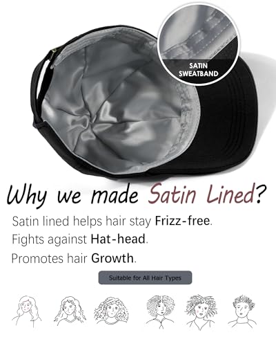 Women's Unstructured Baseball Cap with Satin Lining - Adjustable Vintage Dad Hat