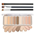 9 Colors Eyeshadow Palette,Matte Blendable Eyeshadow Makeup with Brush Make Up Gift Kit,Long Wearing Waterproof Highly Pigmented Brown Nude Smoky Brown Eye Shadow Palettes D
