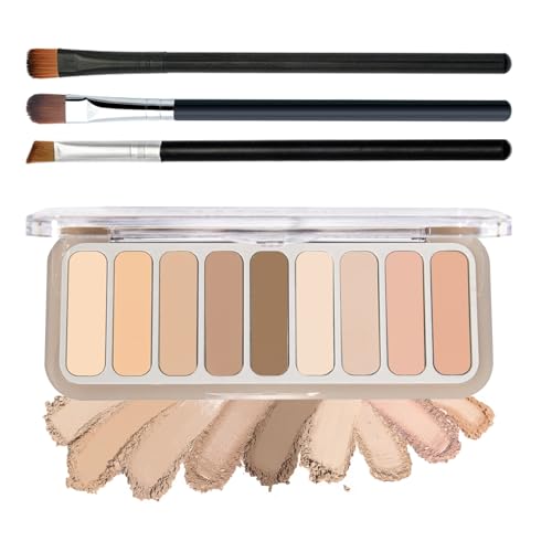 9 Colors Eyeshadow Palette,Matte Blendable Eyeshadow Makeup with Brush Make Up Gift Kit,Long Wearing Waterproof Highly Pigmented Brown Nude Smoky Brown Eye Shadow Palettes D