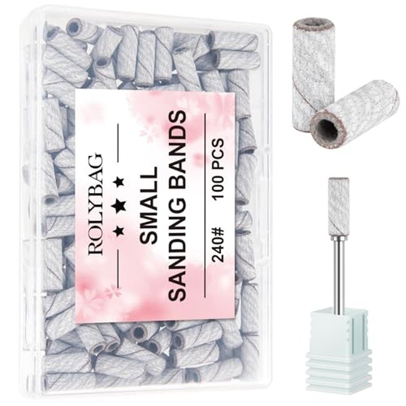 240 Grit Small Sanding Bands for Nail Drill - 100pcs Set