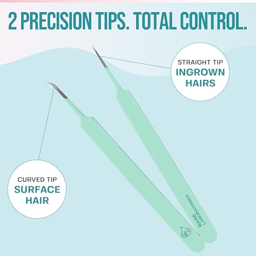 Precision Ingrown Hair Tweezers Set - 2 Pack Stainless Steel
