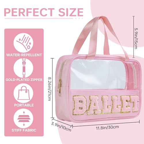 Ballet Bag Preppy Stuff Ballet Gifts Chenille Letter Bags Makeup Cosmetic Bags ballet bags for girls 4-6 Waterproof Organizer Storage Case Gifts for Team Girls Women (STB-FS-BALLET, STB-FS-BALLET)