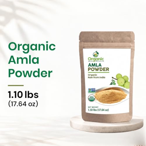 Organic Amla Powder 17.6 oz - USDA Organic, Non-GMO, Raw Indian Gooseberry
