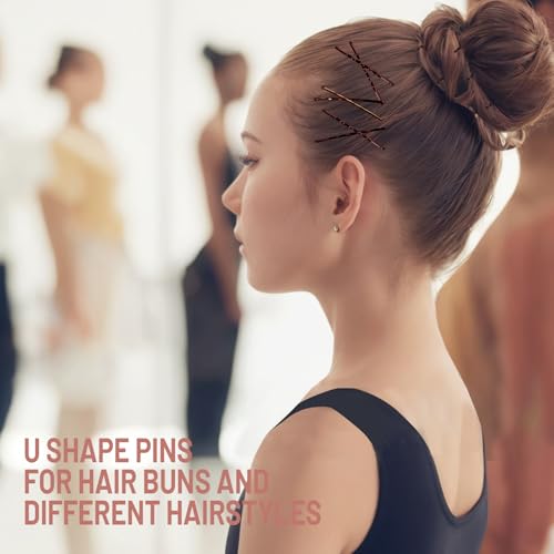 Brown Hair Bobby Pins Set - 100 Pieces for Women, U-Shaped & Bun Pins, 2 Inch