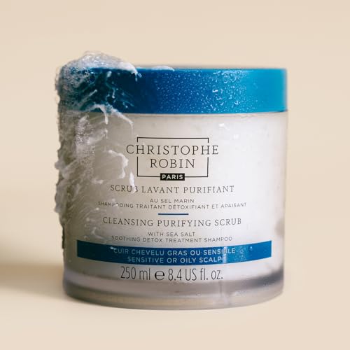 Christophe Robin Purifying Scalp Scrub with Sea Salt ? Deep-Cleansing Detox Exfoliating Treatment for Oily Roots & Sensitive Scalps, Removes Build-Up & Soothes Irritation